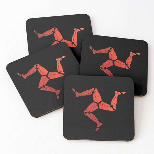 Red 3 legs of Man, Symbol of the Isle of Man Coasters (Set of 4)