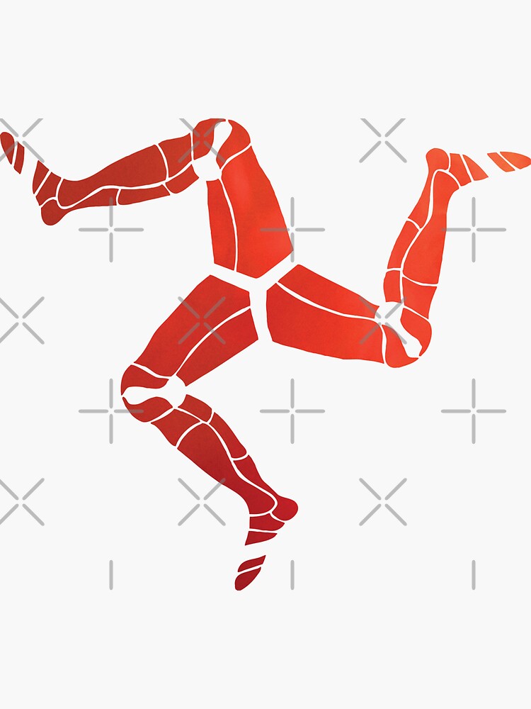 Red 3 legs of Man, Symbol of the Isle of Man by tribbledesign
