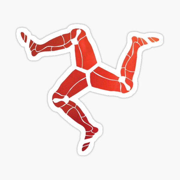 Red 3 legs of Man, Symbol of the Isle of Man Sticker