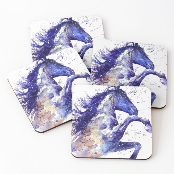 Item preview, Watercolor horse white, purple, and blue designed and sold by azomiross.
