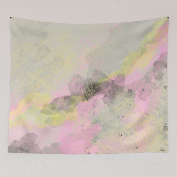 Item preview, abstract pink yellow watercolor designed and sold by redstitchlab.