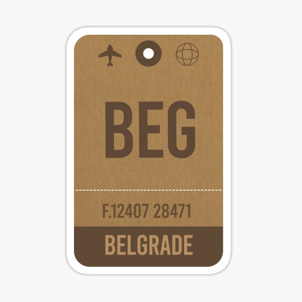 Item preview, Belgrade Airport Vintage Luggage Tag designed and sold by InspireShop.