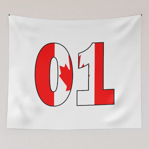 Item preview, Number 01 with Canadia flag on the background designed and sold by AllShirts21.