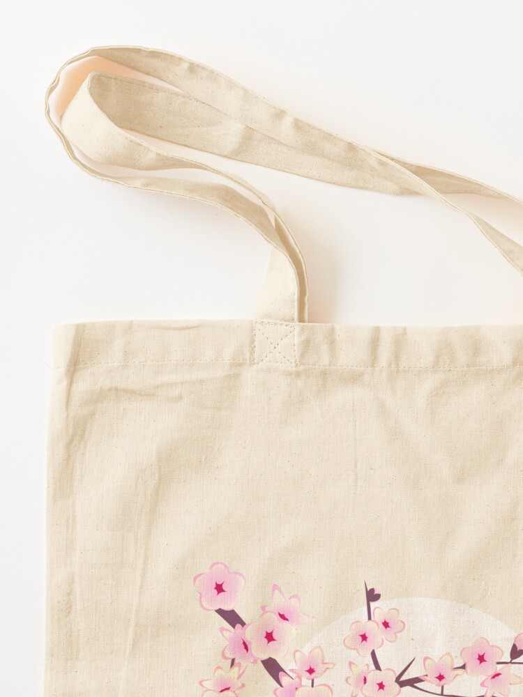 Pink Black Cherry Blossom Tote Bag by Nina Baydur