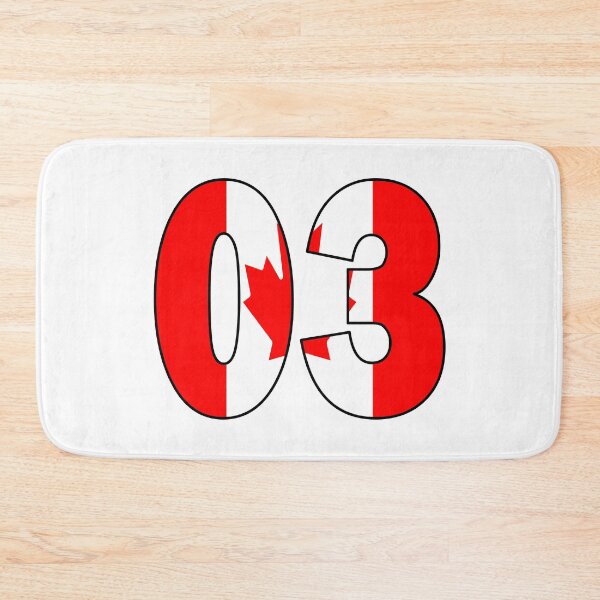 Item preview, Number 03 with Canadia flag on the background designed and sold by AllShirts21.