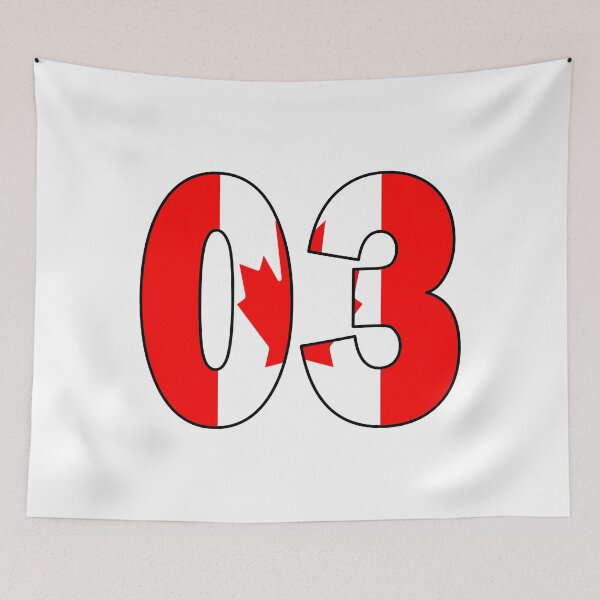 Item preview, Number 03 with Canadia flag on the background designed and sold by AllShirts21.