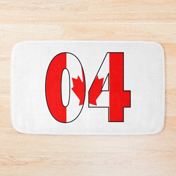 Item preview, Number 04 with Canadia flag on the background designed and sold by AllShirts21.