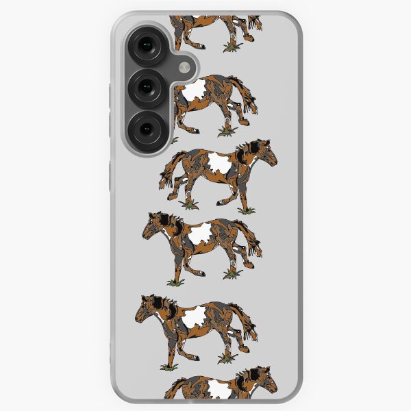 Aperçu de l'œuvre cheval peint pinto sauvage mustang courant créée et vendue par The Red Shop.