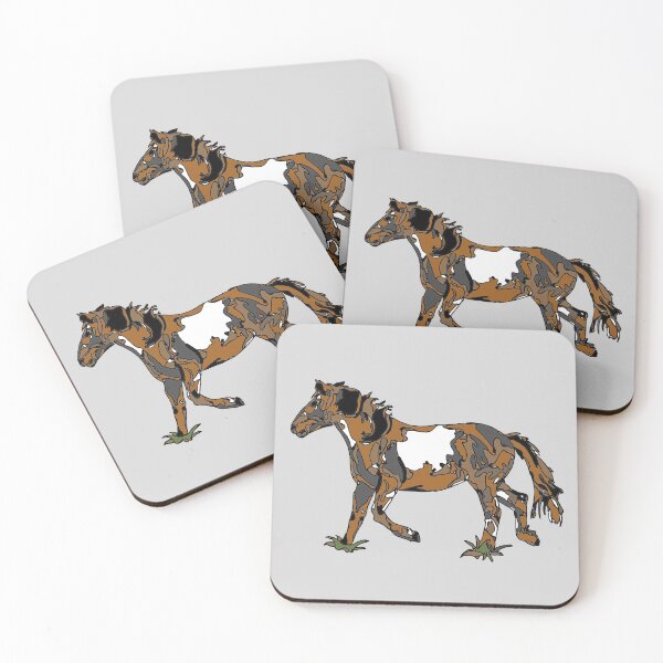 Item preview, wild pinto mustang painted horse running  designed and sold by The Red Shop.