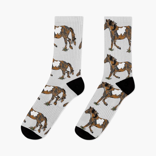 Item preview, wild pinto mustang painted horse running  designed and sold by The Red Shop.