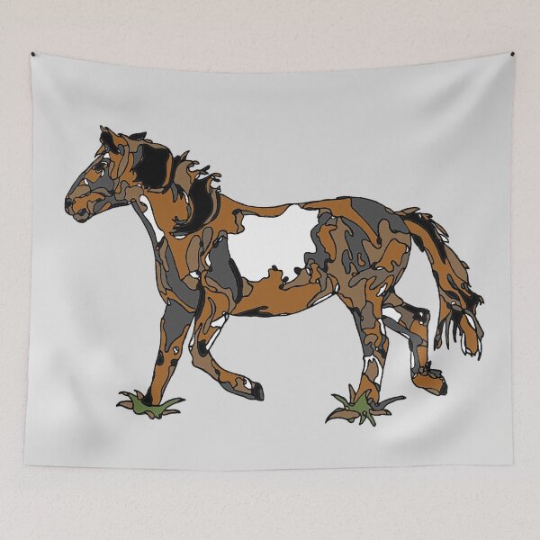 Item preview, wild pinto mustang painted horse running  designed and sold by The Red Shop.