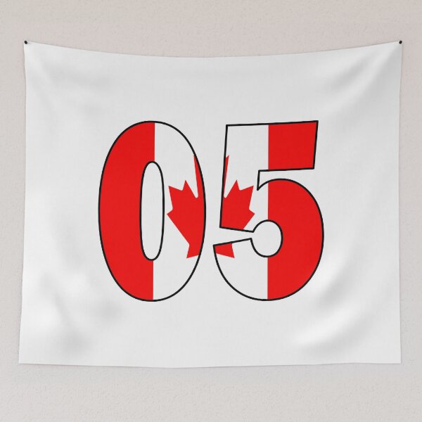 Item preview, Number 05 with Canadia flag on the background designed and sold by AllShirts21.