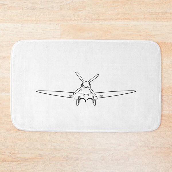 Item preview, Vintage Supermarine Spitfire fighter aircraft wheels down outline graphic (black) designed and sold by soitwouldseem.