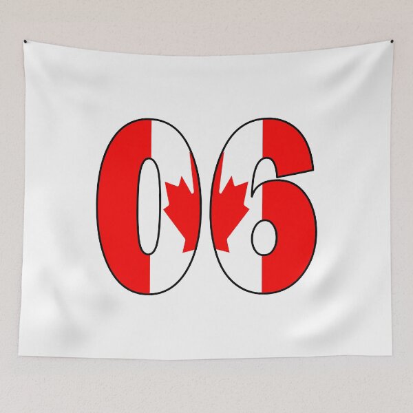 Item preview, Number 06 with Canadia flag on the background designed and sold by AllShirts21.