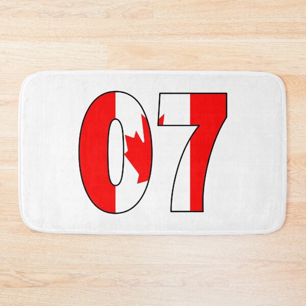 Artikelvorschau, Nummer 07 mit Canadia Flagge im Hintergrund entworfen und verkauft von AllShirts21.
