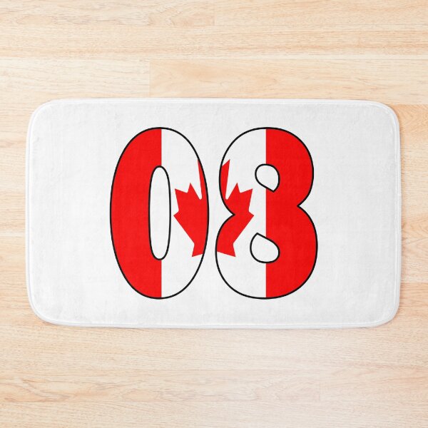 Item preview, Number 08 with Canadia flag on the background designed and sold by AllShirts21.