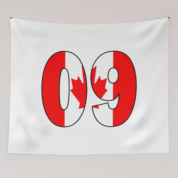 Item preview, Number 09 with Canadia flag on the background designed and sold by AllShirts21.