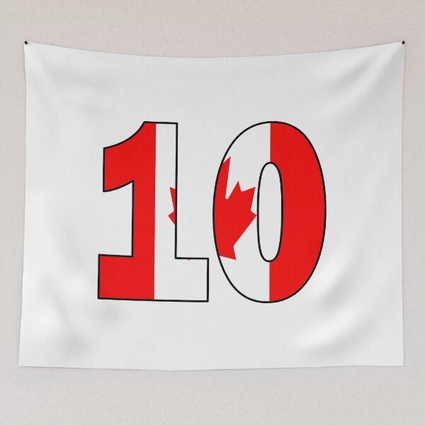 Item preview, Number 10 with Canadian flag on the background designed and sold by AllShirts21.