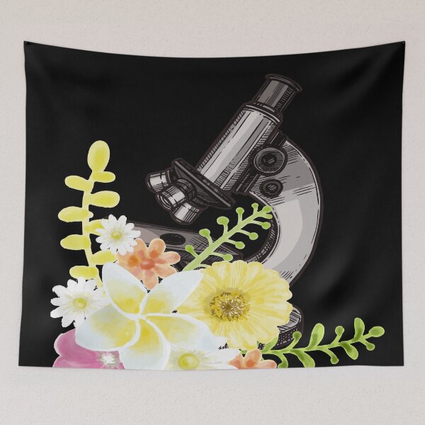 Item preview, PASTEL WATERCOLOR FLOWER FRAME SKETCH MICROSCOPE SCIENCE LABORATORY designed and sold by Hippiesole.