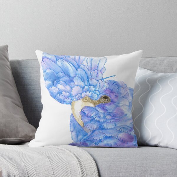 Item preview, Black cockatoo watercolor - parrot portraint painting bleu and purple designed and sold by L'Atelier Oranjade.