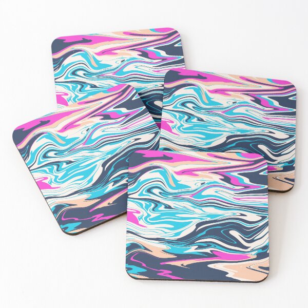 Item preview, pink blue abstract marble paint designed and sold by meh4u2.