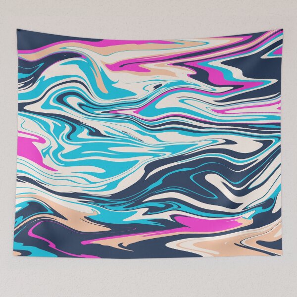 Item preview, pink blue abstract marble paint designed and sold by meh4u2.