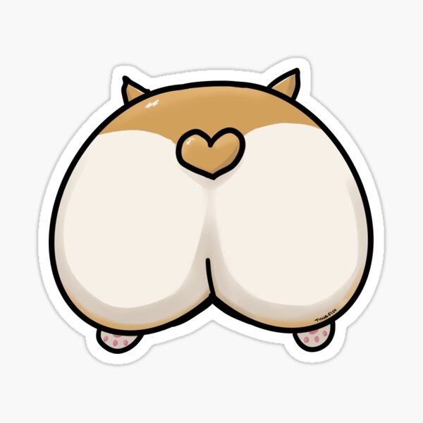 Cute Stuck Corgie Dog Butt Doughnut Sticker – Popwink