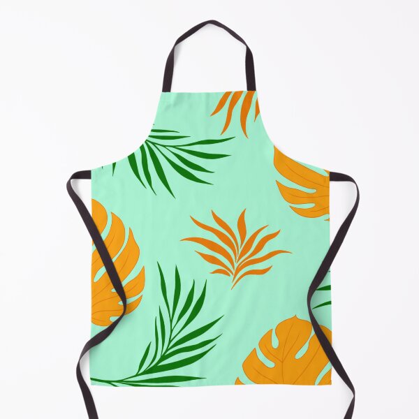 Item preview, Minty Green with Orange and Green Tropical Leaf Pattern designed and sold by Cute Designs Shop.