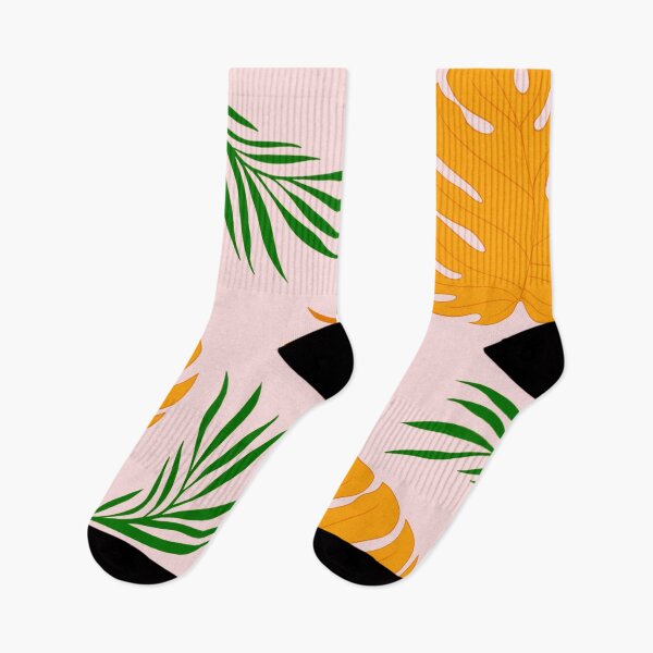 Item preview, Peachy Pink Orange and Green Tropical Leaf Pattern designed and sold by Cute Designs Shop.