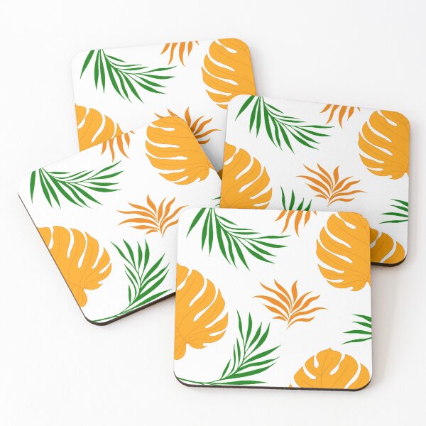 Item preview, Burnt Orange and Green Large Tropical Leaf Pattern designed and sold by Cute Designs Shop.