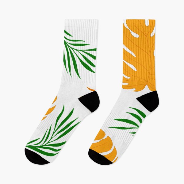 Item preview, Burnt Orange and Green Large Tropical Leaf Pattern designed and sold by Cute Designs Shop.