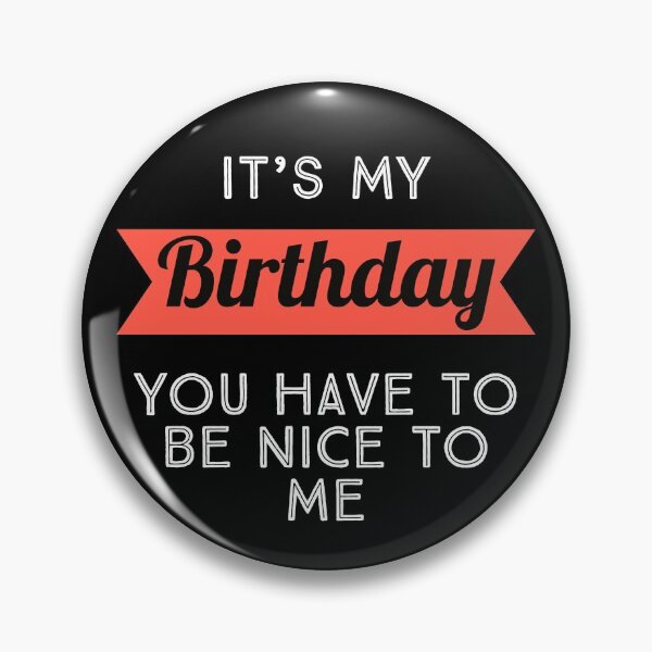 Birthday Jumbo Button Pin My Bday Red