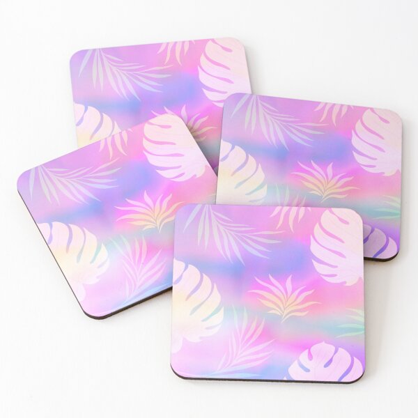 Item preview, Pink and Purple Pastel Tie dye with Orange and Green Tropical Leaf Pattern designed and sold by Cute Designs Shop.
