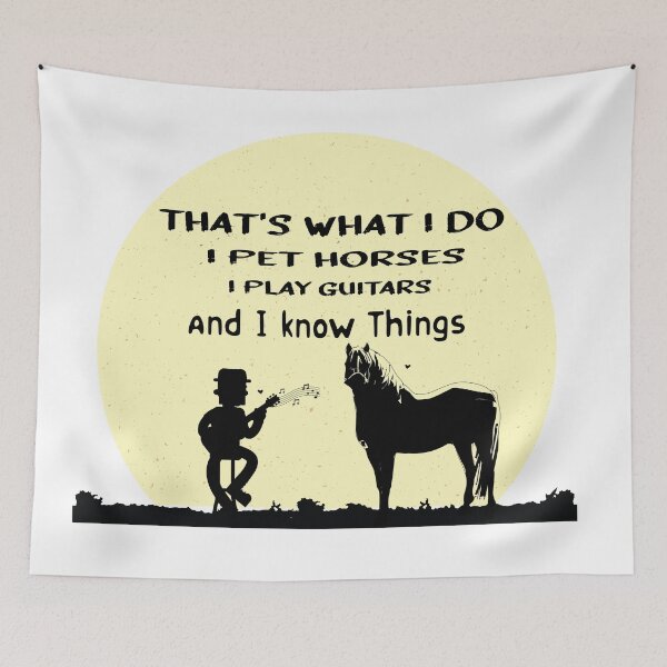 Item preview, That's What I Do I pet Horses I Play Guitars & I know Things T-Shirt   designed and sold by JOHNJORDEN.