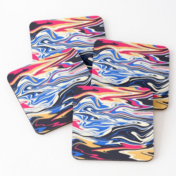 Item preview, red blue orange abstract marble paint designed and sold by meh4u2.