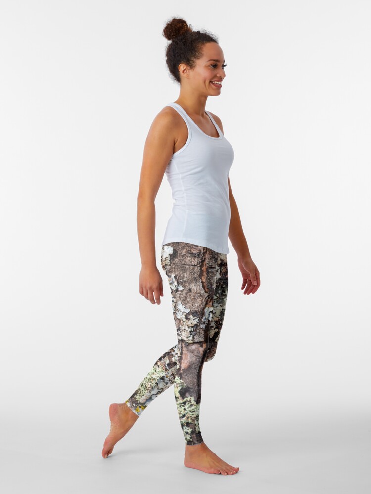 Alternate view of Lichen and Moss on Bark Textured Pattern Leggings