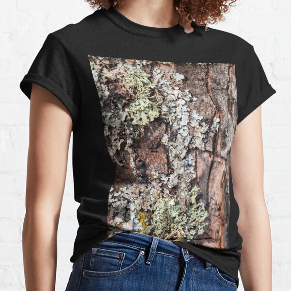 Lichen and Moss on Bark Textured Pattern Classic T-Shirt