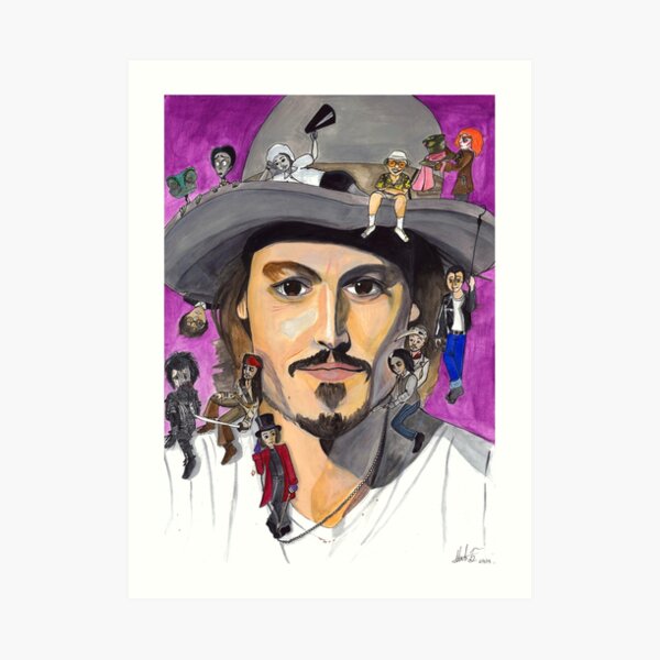 Johnny Depp W/ back Art Print