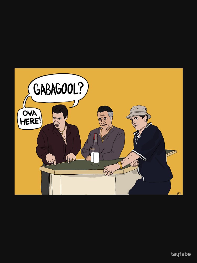 "Gabagool? Ova here!" Tshirt for Sale by tayfabe Redbubble sopranos tshirts the sopranos