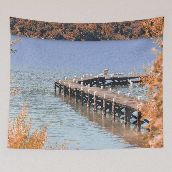 Item preview, Bridge over the Lake in Autum | Bariloche, Argentina | Travel Photography designed and sold by julidescole.