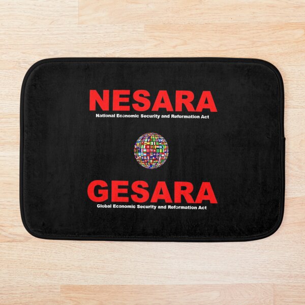 Item preview, Nesara Gesara, in red lettering designed and sold by Art With Impact – Statement Art & Apparel for Deep Thinkers.