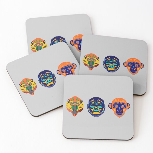 Item preview, Three Colorful Monkeys designed and sold by ArtStore20.