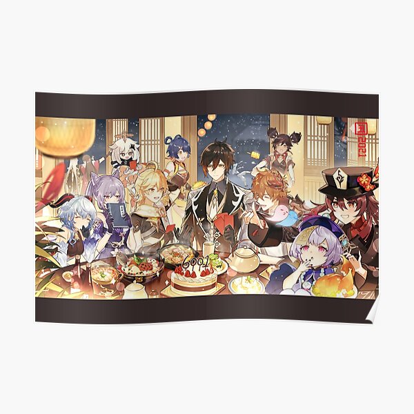 Genshin Impact en train de dîner Poster