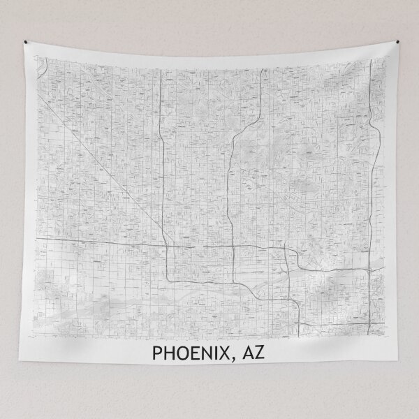 Item preview, Phoenix, AZ Hexadic Topographical Map Black and White designed and sold by PGHPhotoCo.
