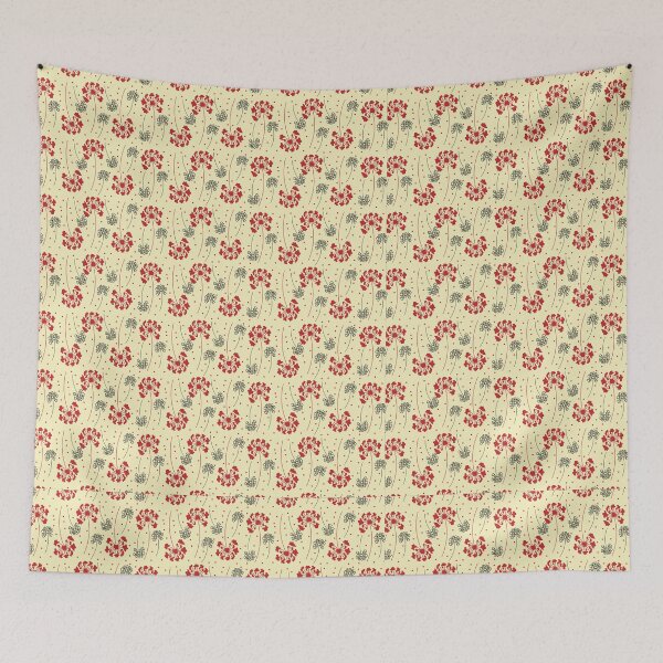 Item preview, red flower traditional jersey pattern designed and sold by KIKOOSTORE.