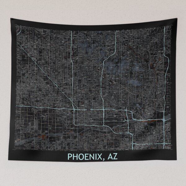 Item preview, Phoenix, AZ Hexadic Topographical Map Dark designed and sold by PGHPhotoCo.