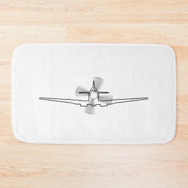 Item preview, Vintage Supermarine Spitfire fighter aircraft in flight outline graphic (black) designed and sold by soitwouldseem.