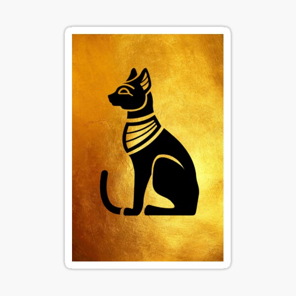 "Hieroglyph cat" Sticker by mag3118 Redbubble