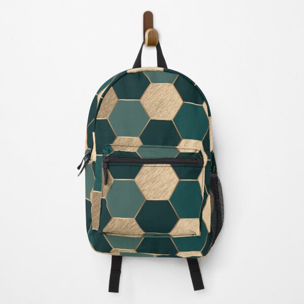 Item preview, Gold and Dark Green Elegant Geometric Hexagon Pattern designed and sold by CynthiaGraphics.