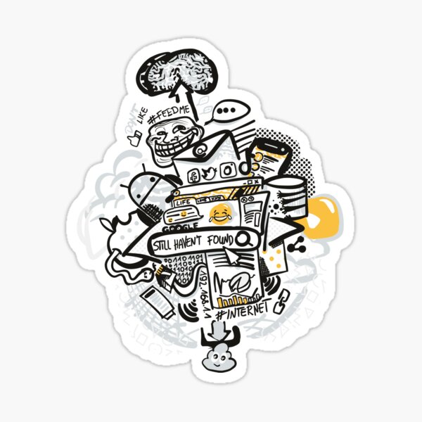 Stop feeding your brain with fake graffiti Sticker